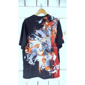 Vintage 90s black/orange/grey Storm Kimonos athletic performance tshirt